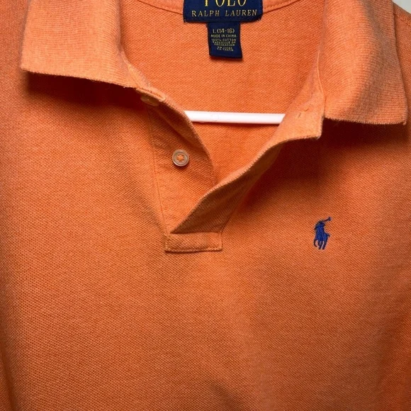Polo Ralph Lauren Orange Polo Shirt Boys Size 14-16 Large - Picture 5 of 6